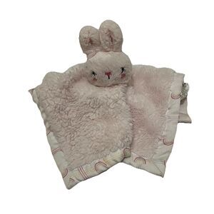 Parent's Choice Pink Bunny Plush Lovey Security Blanket 12" x 12" Satin Trim